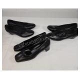 3 pairs 7 1/2 size black dress shoes