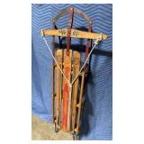 Vintage Metal Ski Sled 56 inches long