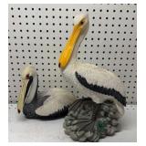 2 Resin Pelican Figurines