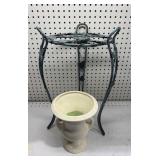 Plant Stand & Haeger Vase