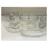 Assorted Glass Table Ware Etched, Pressed & Cut
