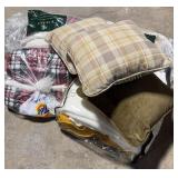 Group of Blankets & Throw Pillows