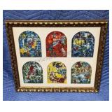 Framed Print M. Chagall Jerusalem Windows 20.5x23