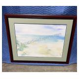 Signed Original Watercolor Landscape damaged