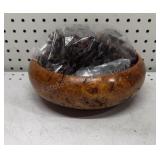 Hand Turned Burl Wood Bowl