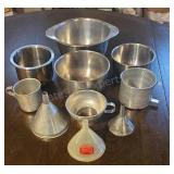 Tin Measuring Cups, Funnels & Stainless Bowls