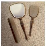 Vintage Brush & Mirror Set
