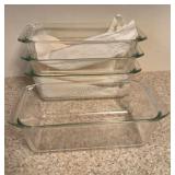 (4 Matching) 9x5x3 Pyrex Loaf Pans