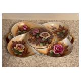 Hand Painted 5 Compartment Serving Dish