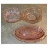 Pink Depression Glass Bowls & Plates