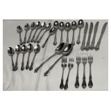 28 pcs , 1881 Oneida rose silverware