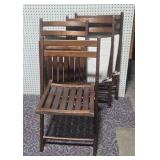 Set of 4 Wooden Folding Chairs w/ 2 Cushions