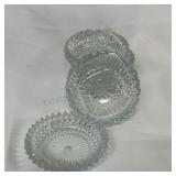 Glass crystal snack dishes, 5 ï¿½ diameter