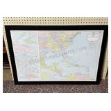 Framed Map The Golf, Caribbean & Atlantic Coast