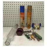 Glass Rolling Pin & Vintage Kitchen Items