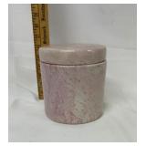 Gorgeous pink swirl ceramic jar with lid 7ï¿½ tall