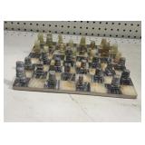 Vintage Aztec Marble Chess Set