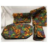 1- 51ï¿½x70ï¿½ table cloth, 8 place mats, 24 napkins,