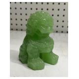 Molded Green Glass Lion