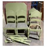 Antique farm table & chairs Black Walnut