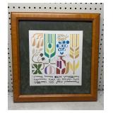 Seven Fruits of Israel Framed Art 17.5x17.5