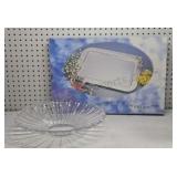 Silver Plated Oblong Tray w/ Rose Trim NIB &