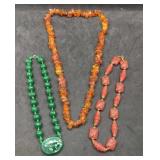 Amber & Glass Beaded Necklaces