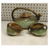 McCoy  Green & Brown Daisy Tea Set