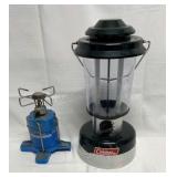 Camp light and butane stove top