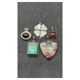 Group of Charms Stone, Amber & Sterling