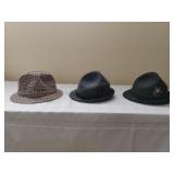 Trio of Men's Vintage  Hats