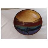 Signed Glazed Pottery Bowl