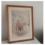 Unsigned Framed Water Color 26x20