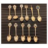 Gold Tone Collector Spoons