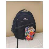 High Sierra Backpack and Superman Towel Clips