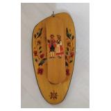 Painted Folk Art Shoe Brush w/Wall Plaque