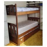 Twin Size Bunk Bed w/Trundle and Mattresses