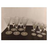 Vintage Etched Glasses 2 Sets of 5
