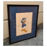 Framed Donald Duck Embroidery Art 18x15.5