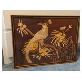 Vintage Framed Japanese Embroidery Art 16x21