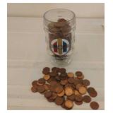 Glass with Pennies