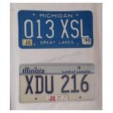 Michigan and Illinois License Plates