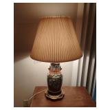 Vintage Asian Inspired Table Lamp has chips 33 in