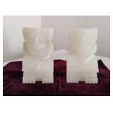 Carved Marble Book Ends