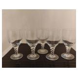 Orrefors Spiral Clear Wine Glasses Set of 5