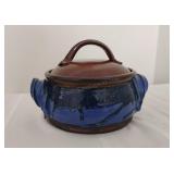 Signed Pottery Covered Bowl