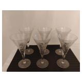 Vintage Etched Glasses Set of 6