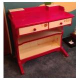 Red & White Wooden Desk