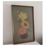 Vintage Framed  Needlepoint Art 31x19