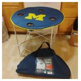 U of M Folding Round Table w Carry Pouch